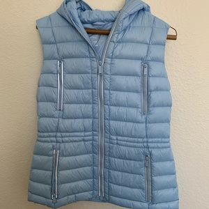 Blue puffer jacket
